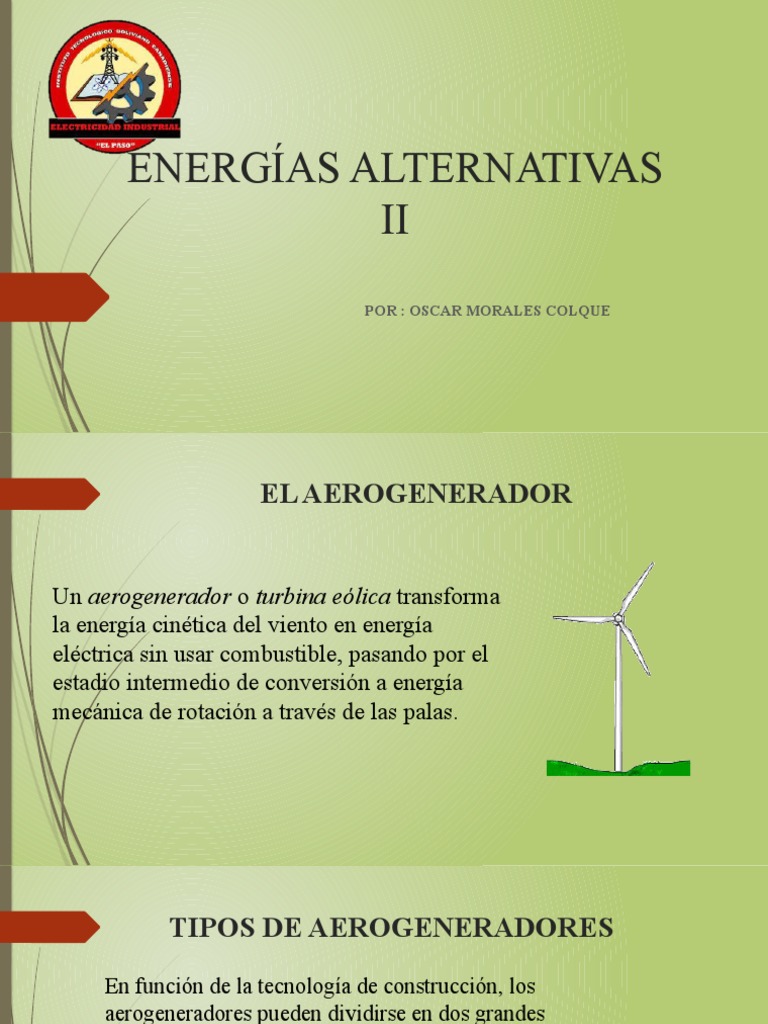 Tipos y Funcionamiento de Aerogeneradores | PDF | Energía eólica ...