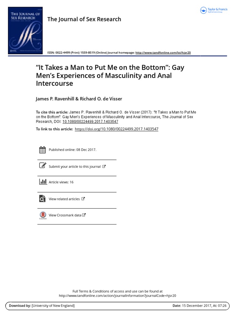 Anal Intercourse | PDF | Masculinity | Anal Sex