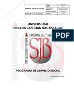 Universidad Privada San Juan Bautista Sac: Programa de Servicio Social