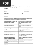 Observe, Analyze, Reflect ACTIVITY 10. 1 Applying The Guiding Principles in The Selection and Use of Strategies