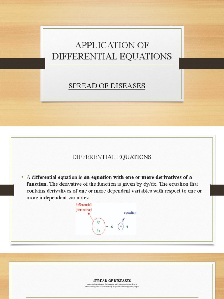 Application of Differential Equations | PDF | Medical Statistics ...