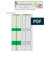 Hoja de Respuestas de La Evaluacion de Matemàtica Delgado