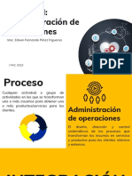 Capítulo I: Administración de Operaciones: Msc. Edwin Fernando Pérez Figueroa