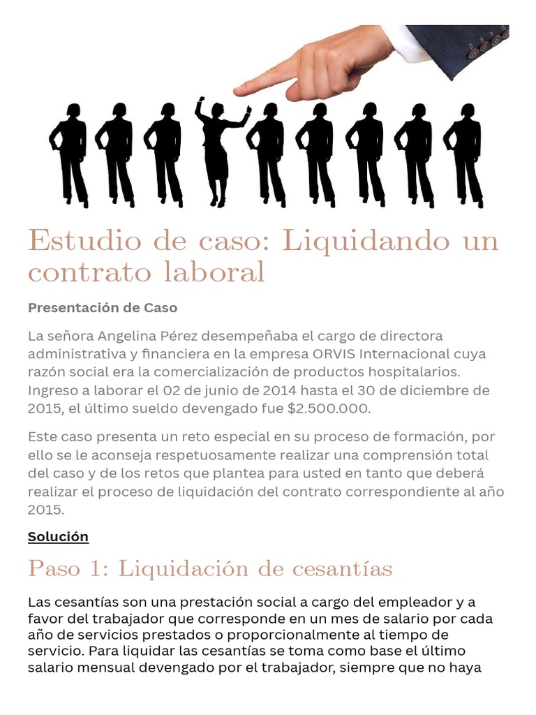 Estudio de Caso: Liquidando Un Contrato Laboral: Paso 1: Liquidación de ...