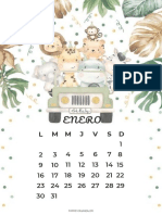 Calendario 2023 Safari Pastel Mensual