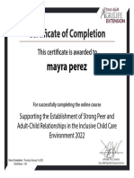 Certificate of Completion: Mayra Perez
