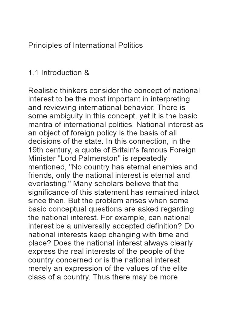 Robinson's National Interest Categories | PDF | Policy | Goal