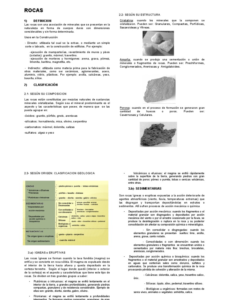 Rocas: 1) Definicion | PDF | Roca (geología) | Roca ígnea