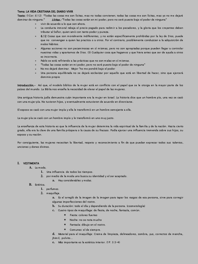 Vida Cristiana y Conducta Diaria | PDF | Pecado | Creencia religiosa y ...
