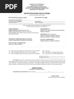 Investigation Data Form 1