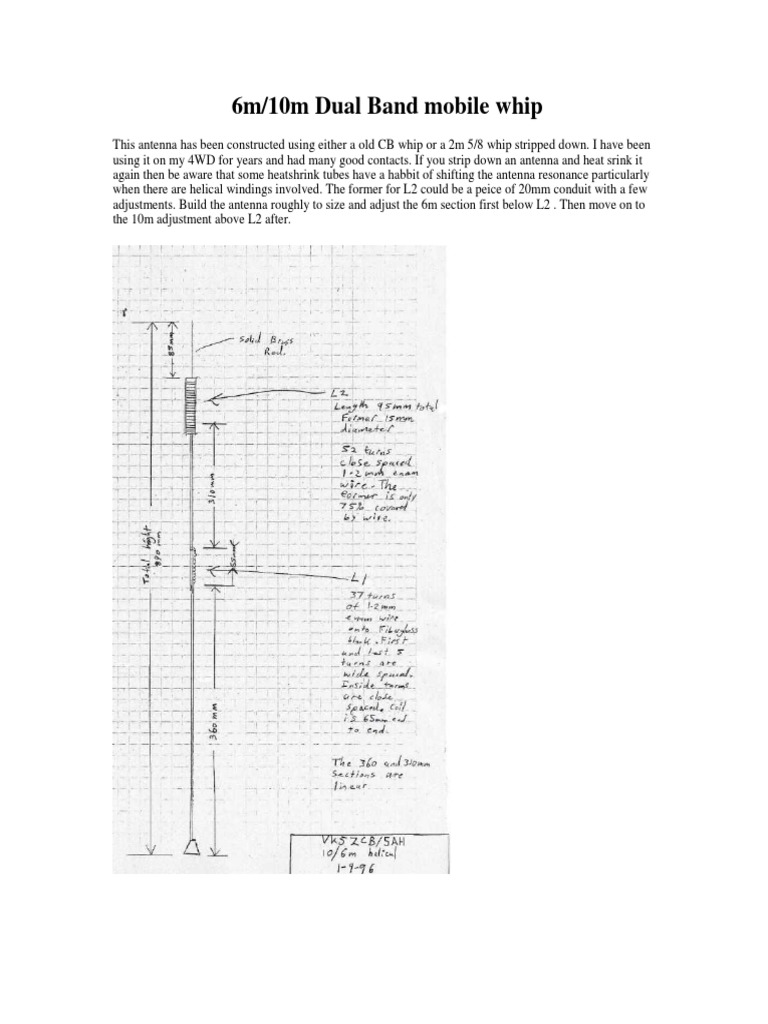 6m 10m Dual Band Mobile Antenna PDF