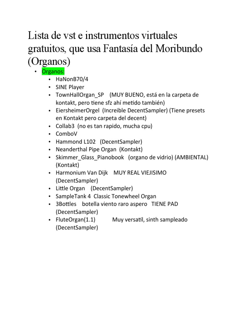 VST e Instrumentos Virtuales Gratuitos | PDF