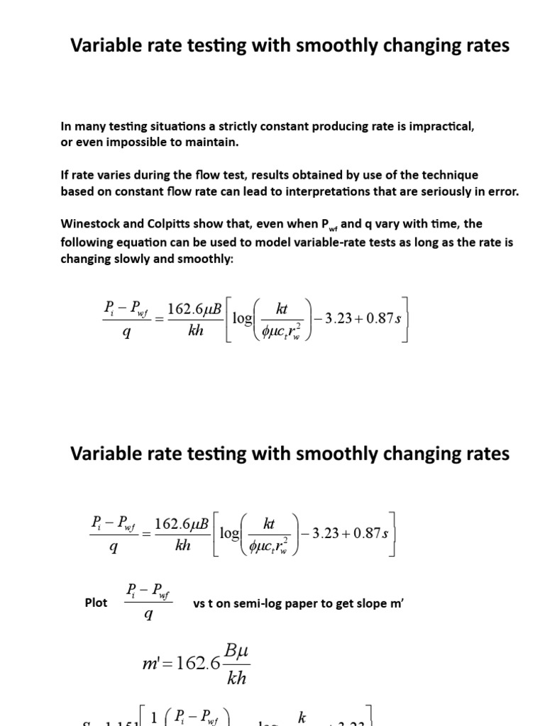 Variable Rate Testing Methodology | PDF | Petroleum Reservoir | Fluid ...