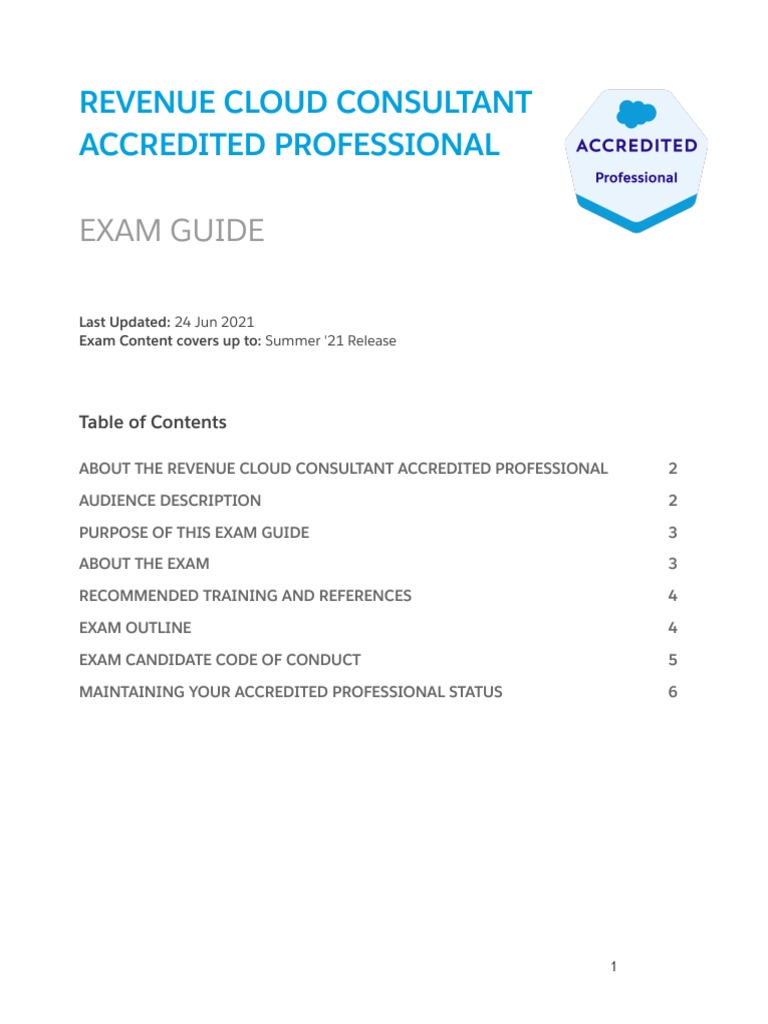 Revenue Cloud Consultant Accredited Professional - Exam Guide | PDF ...