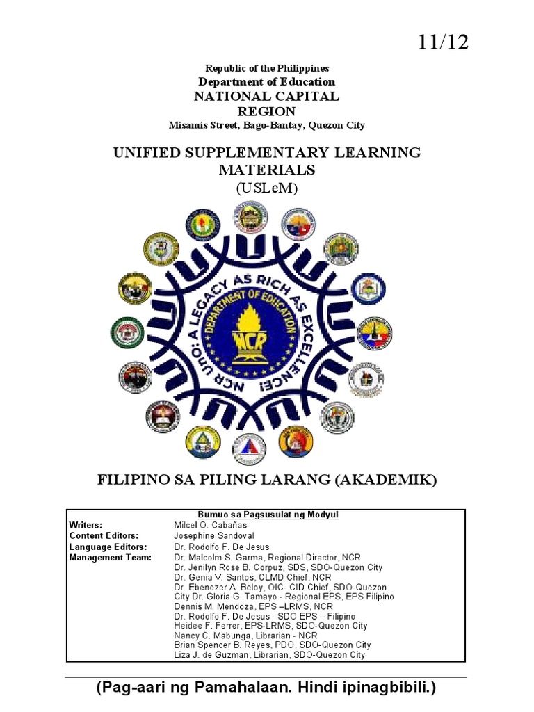 Unified Supplementary Learning Materials (Uslem PDF