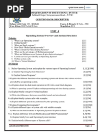 Operating System Overview and System Structures 2marks: Unit - I