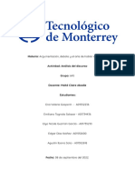 Materia: Argumentación, Debate y El Arte de Hablar en Público. Actividad: Análisis Del Discurso Grupo: 645 Docente: Maïté Claire Abadie Estudiantes