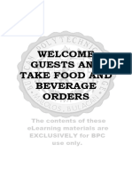 Welcome Guests and Take Food and Beverage Orders