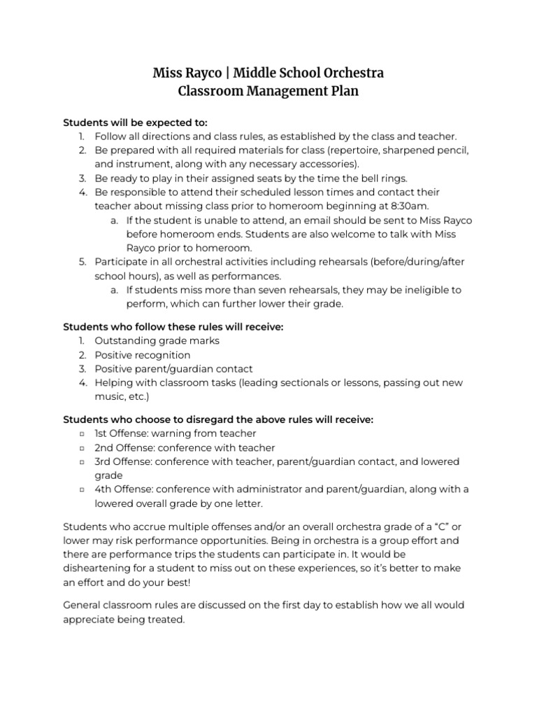 Rayco classroom management plan pdf classroom management teachers