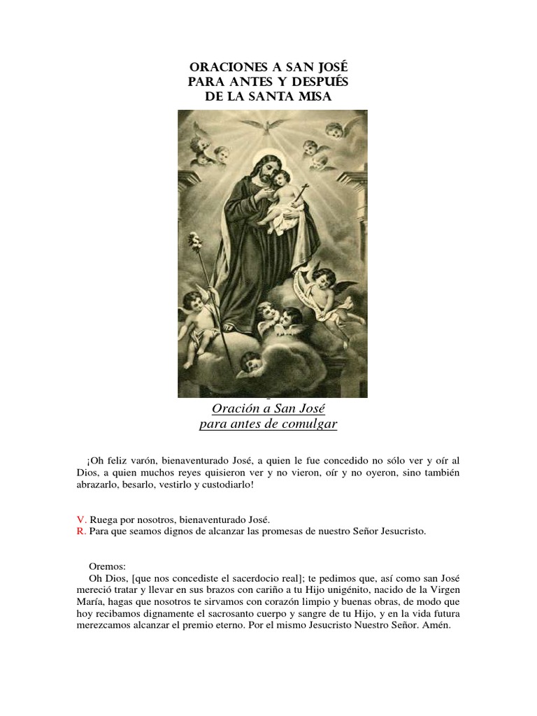 Oraciones A San Jose | PDF | María, madre de Jesús | eucaristía