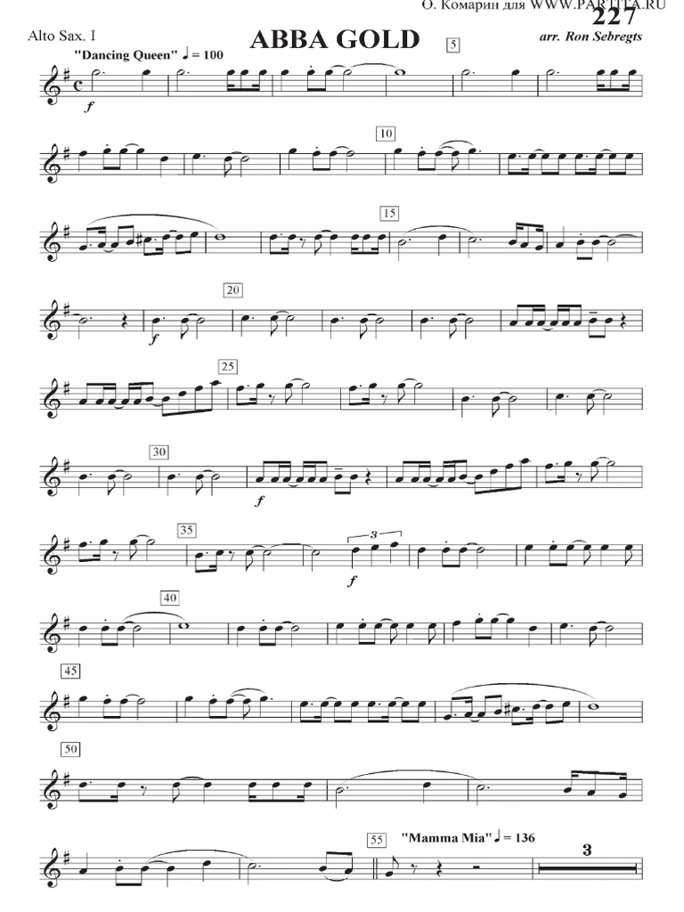 Alto Sax 1 Abba Gold Pdf