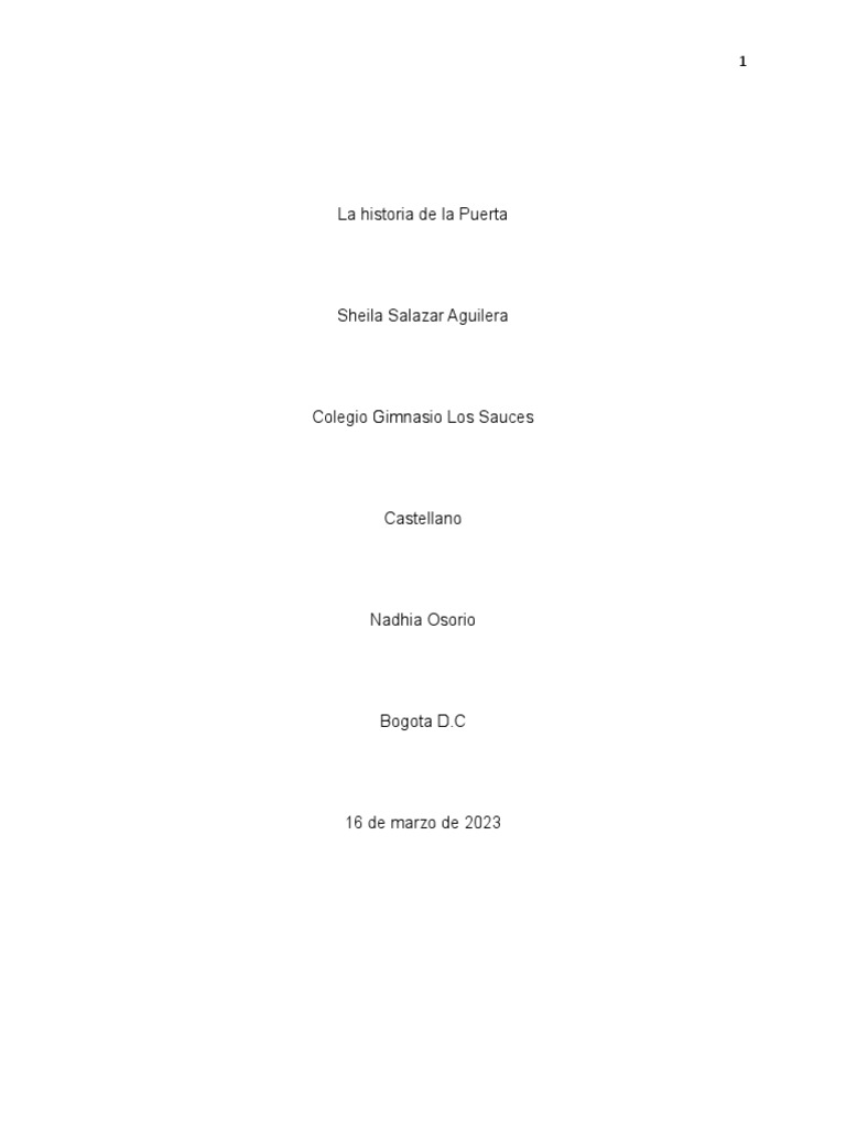 La Historia de La Puerta | PDF