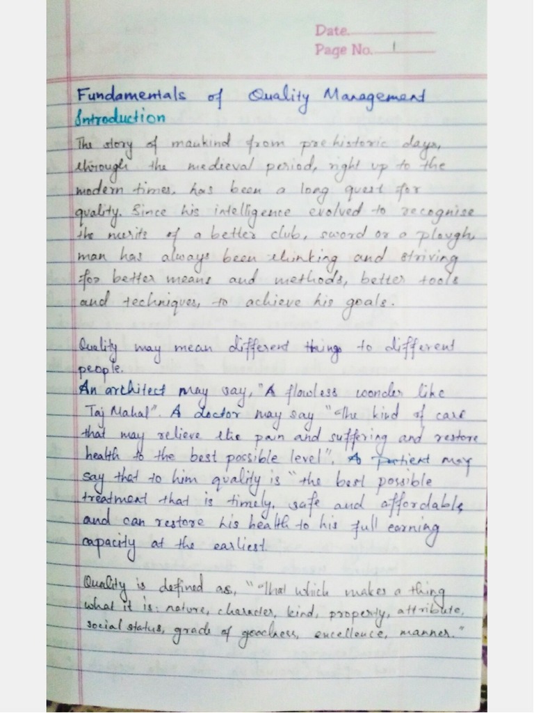 Quality Notes | PDF