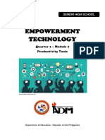 Empowerment Technology: Quarter 1 - Module 2 Productivity Tools