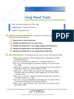 Using Hand Tools: Student Learning Objectives