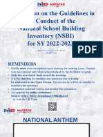 Orientation On The Guidelines in The Conduct of The National School Building Inventory (NSBI) For SY 2022-2023