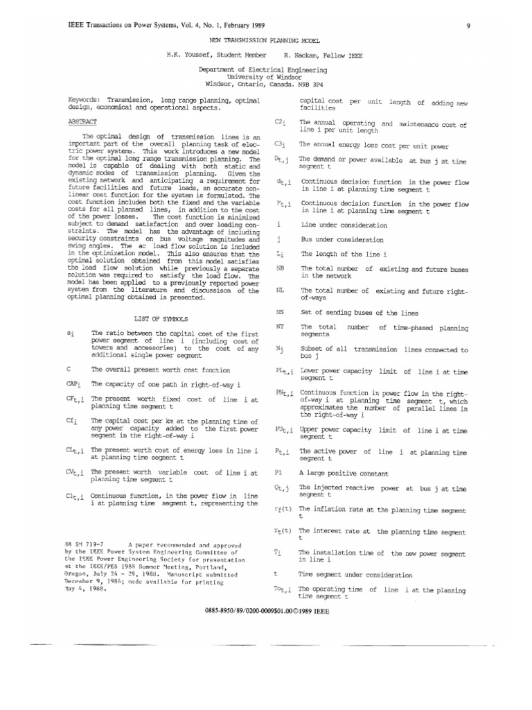 New Transmission Planning Model PDF