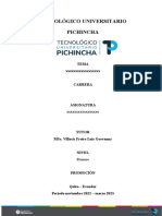 Tecnológico Universitario Pichincha: Carrera, Asignatura y Tema