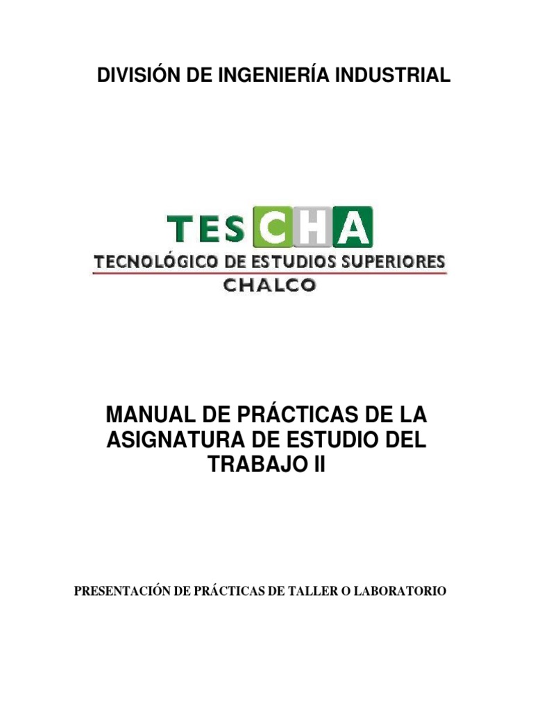 Manual de Prácticas de Estudio del Trabajo II | PDF | Laboratorios ...
