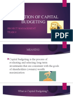 Evaluation of Capital Budgeting
