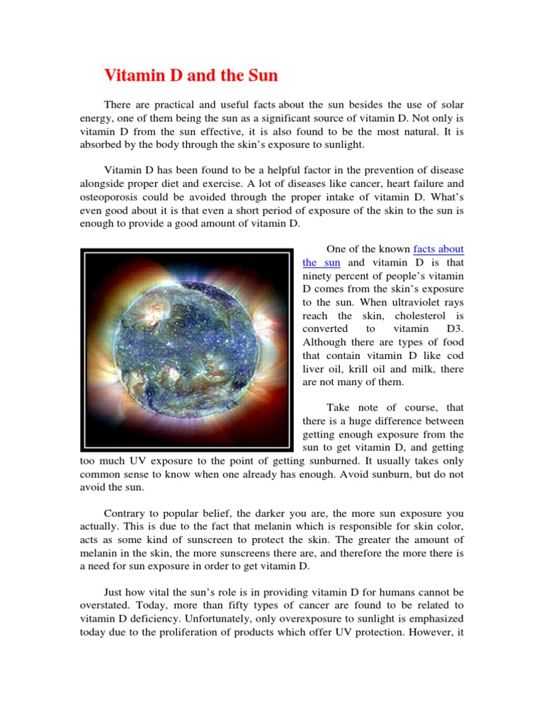 The Sun | Download Free PDF | Vitamin D | Ultraviolet