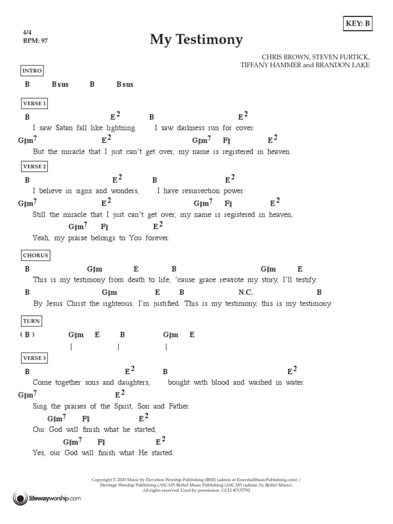 My Testimony LCC PDF Song Structure Popular Music