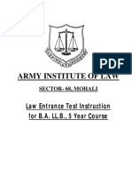 Army Inst of Law Admission 2013-14