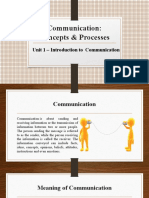 Communication: Concepts & Processes: Unit 1 - Introduction To Communication