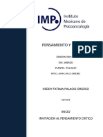 Reporte Invitacion A Pensamiento Critico