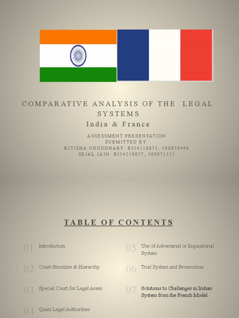 Comparative Analysis of The Legal Systems India & France | PDF | Common ...