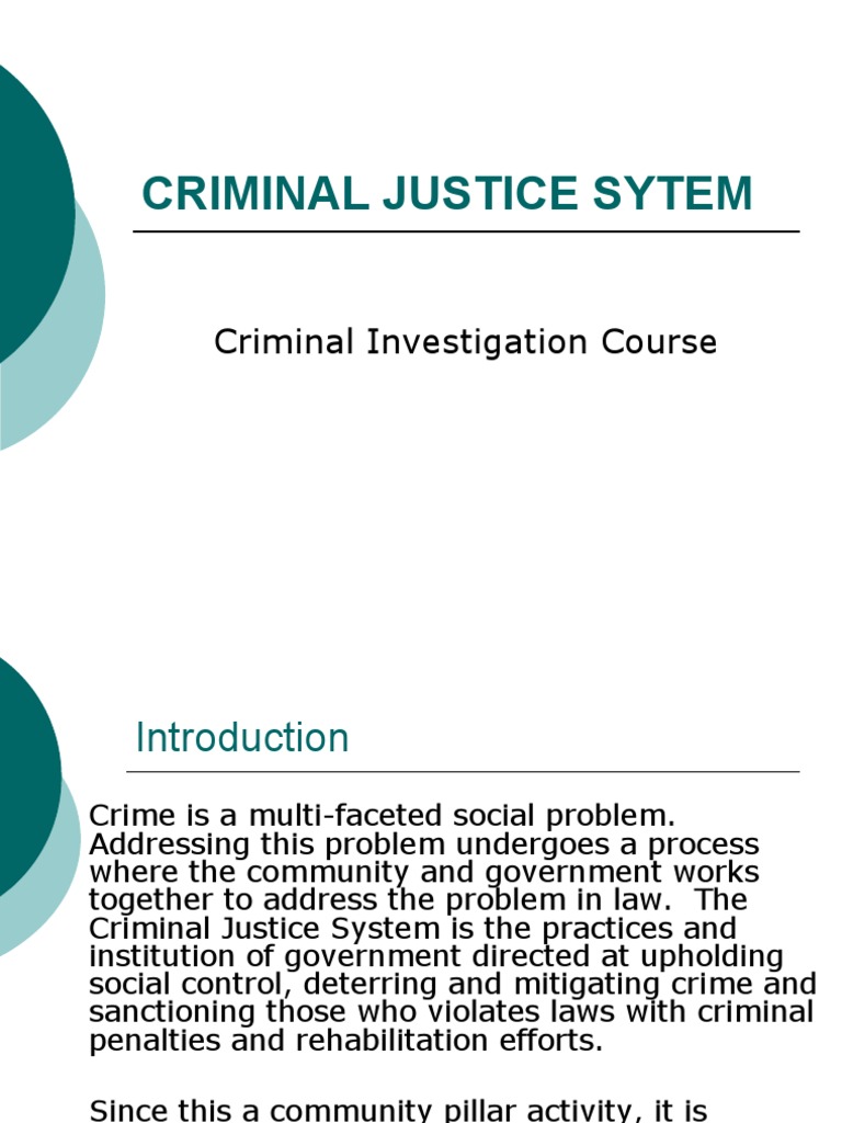 Understanding the Criminal Justice System | PDF | Criminal Justice ...