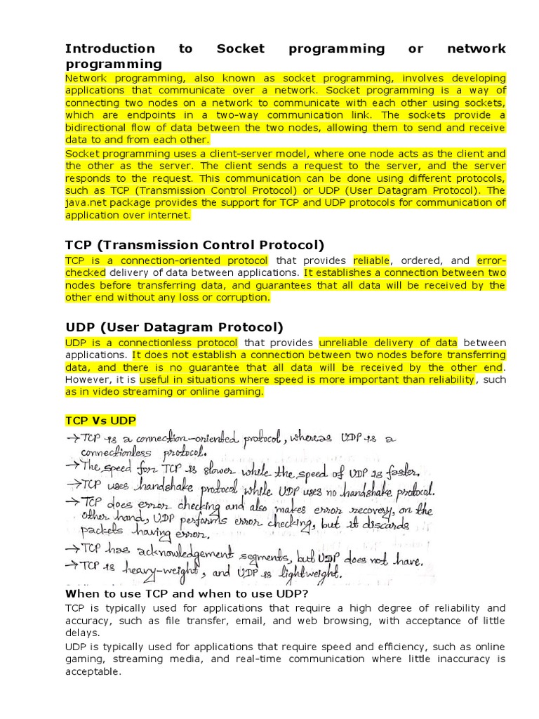 Unit5 Network Programming PDF Transmission Control Protocol Network Socket