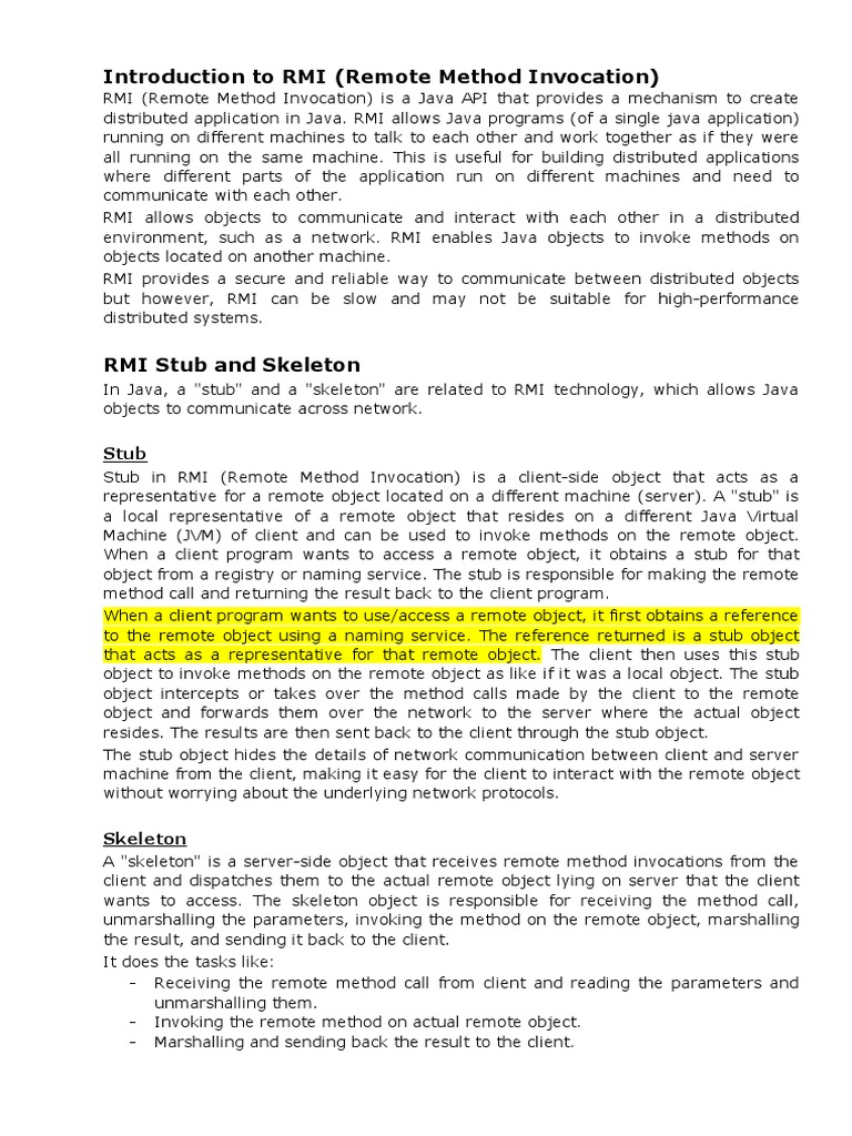 Unit8 RMI and COBRA | PDF | Java (Programming Language) | Method ...