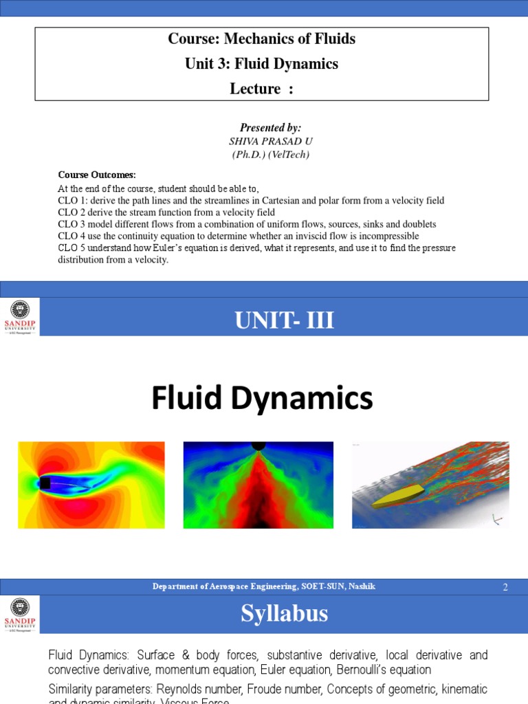 Mechanics of Fluids Unit 3 Fluid Dynamic | PDF | Fluid Dynamics ...