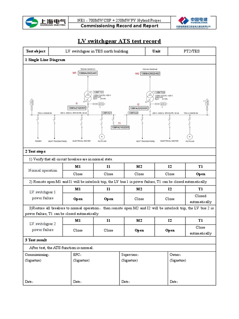 LV Switchgear Test Report | PDF
