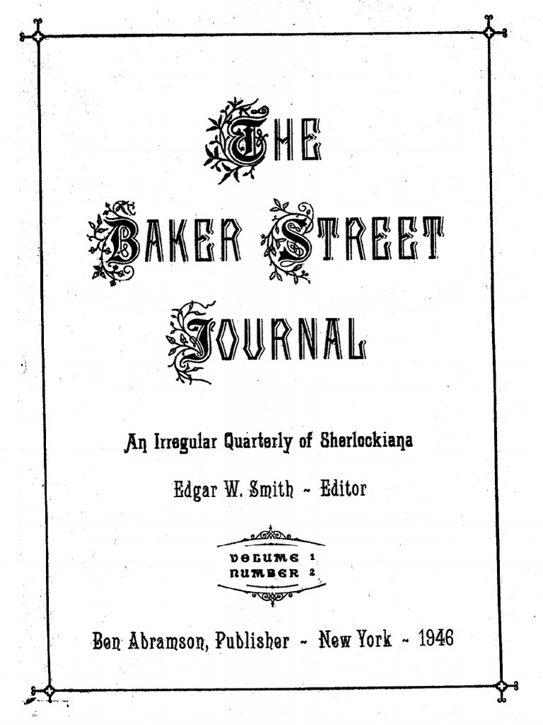 Baker Street Journal Os v1n2 April 1946 PDF Dr. Watson