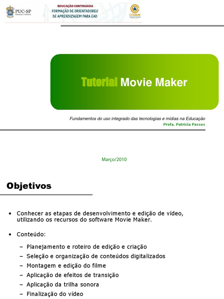 Movie maker tutorial pdf