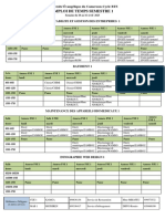 Emploi de Temps Semestre 1: Niversité Évangélique Du Cameroun-Cycle BTS