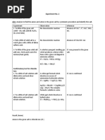 Salt Analysis-Calcium Chloride