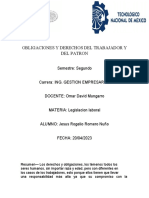 Obligaciones y Derechos Del Trabajador y Del Patron